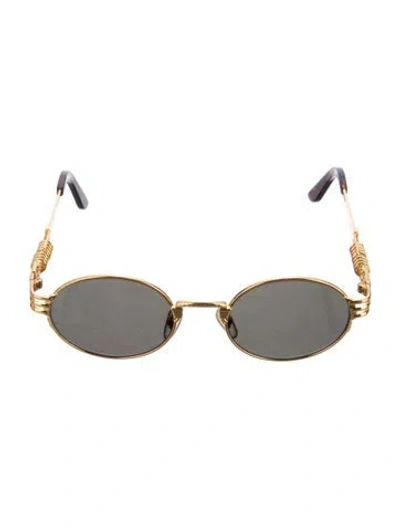 Pre-owned Jean Paul Gaultier Round Tinted Sunglasses In Gold