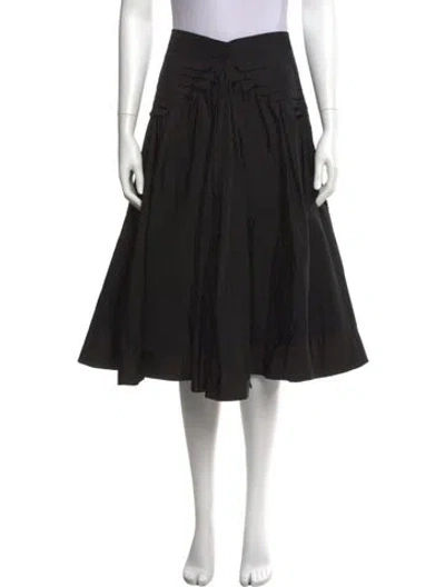 Pre-owned Jean Paul Gaultier Ruffle Embellishment Midi Length Skirt In Black