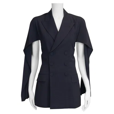 Pre-owned Jean Paul Gaultier Runway Double-breasted Cape-effect Blazer Jacket, Ss2012 In Black