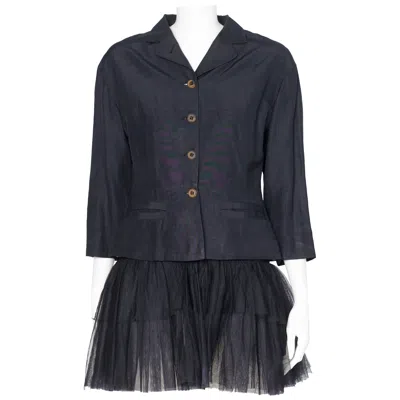 Pre-owned Jean Paul Gaultier Runway Frilly Tutu Blazer Jacket Or Mini Dress, Ss1991 In Black
