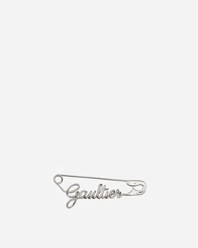 Jean Paul Gaultier Safety Pin Earring Silver In Grey