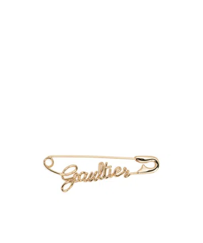 Jean Paul Gaultier Safety Pin Earrings In Yellow