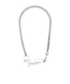 Jean Paul Gaultier Logo-plaque Curb-chain Necklace In White