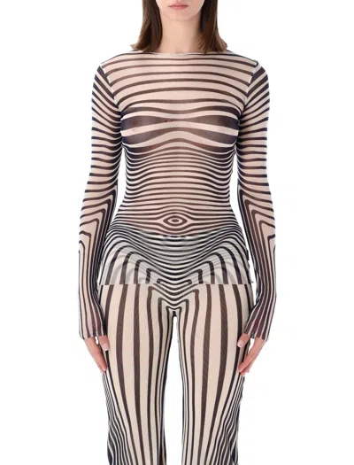 Jean Paul Gaultier Sculpted Bodice Mini Top With Unique Graphics In Multi