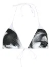 Jean Paul Gaultier Black 'the Eyes And Lips' Bikini In White