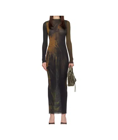 Jean Paul Gaultier Semi-sheer Nylon Mesh Maxi Dress