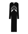 Jean Paul Gaultier Semi-sheer Panels Midi Dress In Black