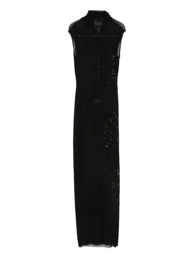 Jean Paul Gaultier Sequin-embellished Maxi Dress In Black