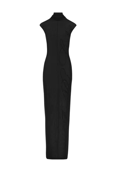 Jean Paul Gaultier Sequin Long Dress Woman Black