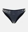 Jean Paul Gaultier Sequined Bikini Bottoms In Navy