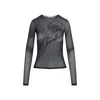 Jean Paul Gaultier Sequins Black Polyamide Top In Black