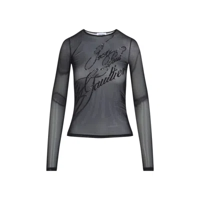 JEAN PAUL GAULTIER SEQUINS BLACK POLYAMIDE TOP