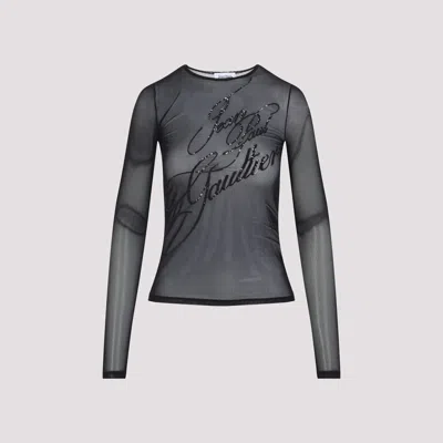 Jean Paul Gaultier Sequins Top In Black