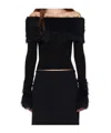 Jean Paul Gaultier Knitwear With Off-the-shoulder Design And Faux Fur Trim