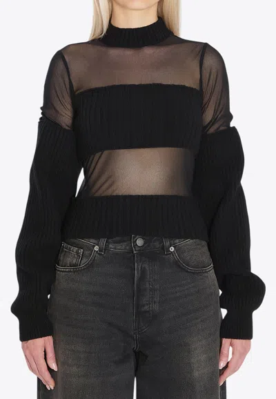 JEAN PAUL GAULTIER SHEER-EFFECT PANELED TOP