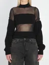 Jean Paul Gaultier Sheer-effect Sweater In Black