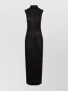 Jean Paul Gaultier Sheer Fabric Sequin Embellishments High Neckline In Black