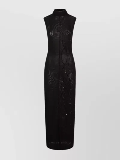JEAN PAUL GAULTIER SHEER FABRIC SEQUIN EMBELLISHMENTS HIGH NECKLINE