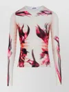 Jean Paul Gaultier Flower Body Morphing Mariniere Print Top In Pink
