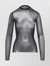 Jean Paul Gaultier Top Long Sleeve Silver Dust Woman Black In Gray