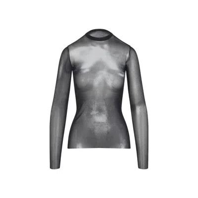JEAN PAUL GAULTIER SHEER LONG-SLEEVED TOP WITH FITTED SILHOUETTE