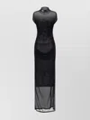 Jean Paul Gaultier Sheer Mesh Maxi Dress With Cap Sleeves