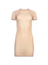 Jean Paul Gaultier Sheer Mesh Spiral Print Dress Pale Pink In Neutral