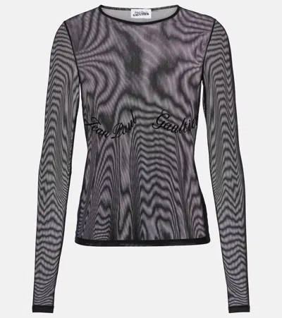 Jean Paul Gaultier Sheer Mesh Top In Black