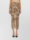 Jean Paul Gaultier Sheer Overlay Sleeveless Midi Skirt In Brown