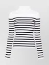 Jean Paul Gaultier Sheer Panel Striped Turtleneck Knitwear In White