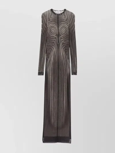 JEAN PAUL GAULTIER SHEER SPIRAL MESH MAXI DRESS