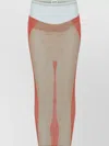 Jean Paul Gaultier Sheer Striped Midi Skirt In Neutrals