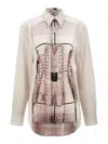 Jean Paul Gaultier Illusion Collared Graphic Print Shirt In White