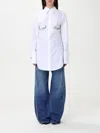 Jean Paul Gaultier White Poplin Shirt With Underboob Print In White