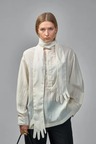Jean Paul Gaultier Shirt With Gloves Detail In Nude