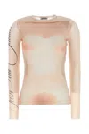 Jean Paul Gaultier Sheer Mesh Top Featuring Graphic Print