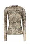 Jean Paul Gaultier Mesh Long Sleeves Top Printed Medaillon Woman Multicolor