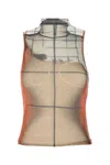 Jean Paul Gaultier Printed Tulle The Fire Tank Top In Brown