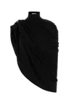 Jean Paul Gaultier Draped High Neck Sleeveless Top In Black