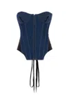 Jean Paul Gaultier Women Denim Bustier In Blue