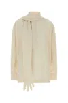 Jean Paul Gaultier Ivory Lyocell Blend Blouse In Neutral