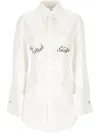 Jean Paul Gaultier White Poplin Shirt With Underboob Print In White