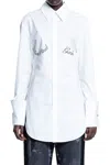 Jean Paul Gaultier White Poplin Shirt With Underboob Print In White