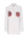 Jean Paul Gaultier Graphic Print Long Sleeve Collared Top In White