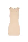 Jean Paul Gaultier Womens Nude Ribbed Sleeveless Cotton-jersey Mini Dress In Neutral