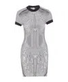 Jean Paul Gaultier Short Dress In Black And White Striped Jacquard Viscose In White