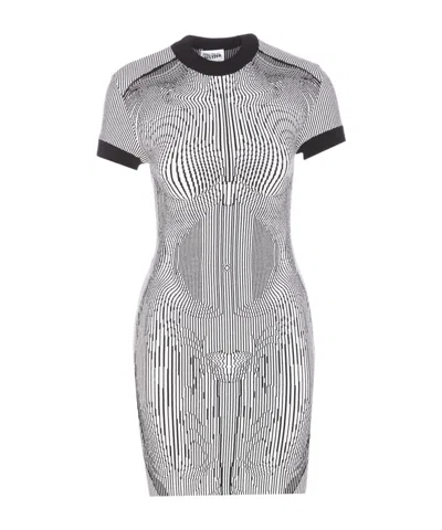 JEAN PAUL GAULTIER JEAN PAUL GAULTIER THE SHORT MORPHING PINSTRIPES JACQUARD DRESS
