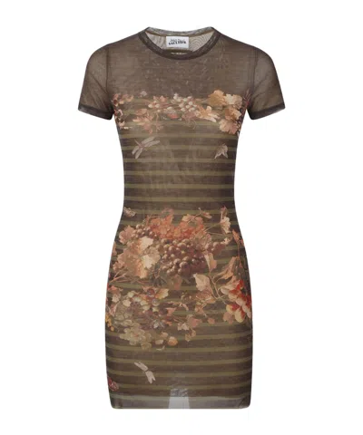 Jean Paul Gaultier Short-sleeved Dress In Brown