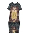Jean Paul Gaultier Graphic Print Fitted Dress With Short Sleeves In Multi