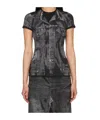 Jean Paul Gaultier Trompe L'oeil Flag Label Crew Neck Tee In Black